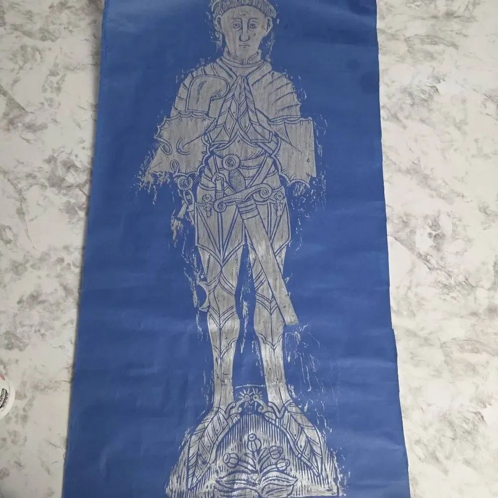 Unframed Vintage Brass Gravestone Rubbing Of Thomas Peyton (1418-1484) England
